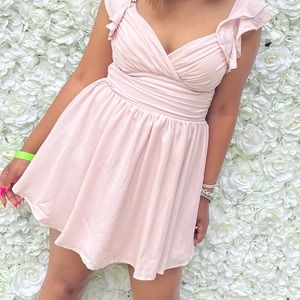 Blush babydoll dress